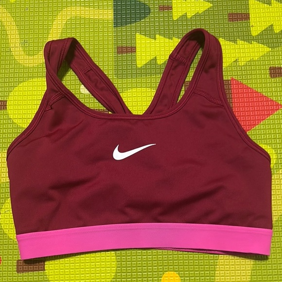 Nike Women's Burgundy and Pink Swim Top - Picture 2 of 4
